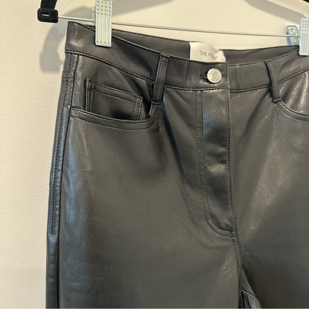 Aritzia Wilfred Melina Faux Leather Pants High Rise Straight Leg Black Size 6 - Picture 9 of 15